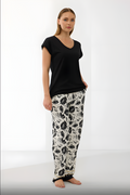 Monochrome Border Tencel Pijama Takımı