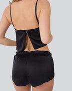 Signature Back-Tie Saten Şortlu Büstiyer Takımı