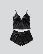 Signature Back-Tie Saten Şortlu Büstiyer Takımı