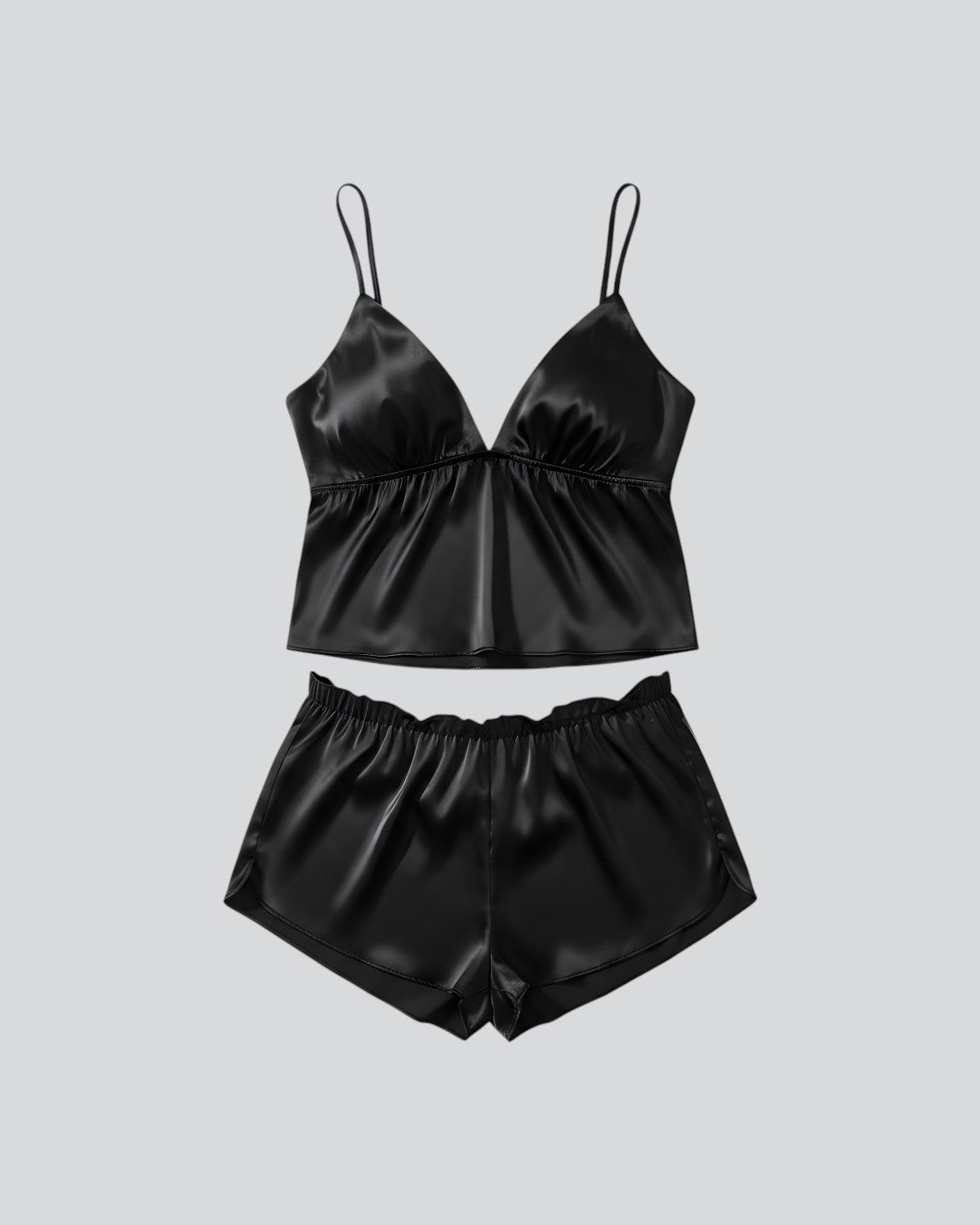 Signature Back-Tie Saten Şortlu Büstiyer Takımı