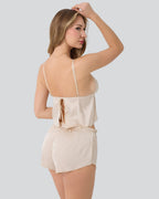 Signature Back-Tie Saten Şortlu Büstiyer Takımı