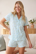Azure Pineapple Şortlu Pijama Takımı