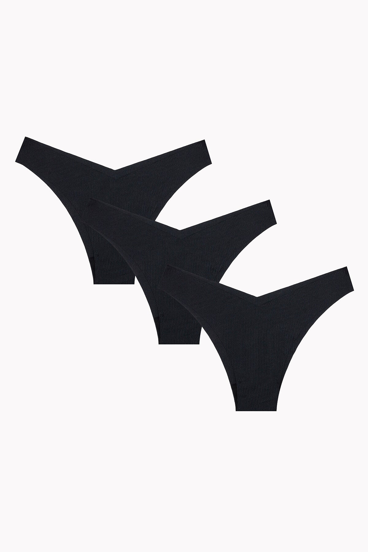 Noir V-Shape Lazer Kesim 3'lü Brazilian Külot