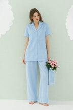 Serena Pure Soft Sky Blue Uzun Pijama Takımı