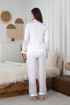 Pearl Piping Saten Pijama Takımı