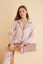 Blush Piping Saten Pijama Takımı