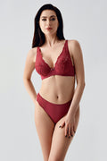 Amour Lace Burgundy Desteksiz Sütyen Külot Takımı