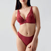Amour Lace Burgundy Desteksiz Sütyen Külot Takımı
