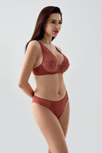 Amour Lace Terracotta Desteksiz Sütyen Külot Takım