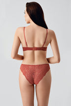 Amour Lace Terracotta Desteksiz Sütyen Külot Takım