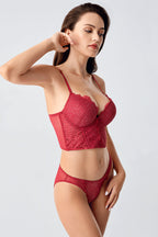 Dentelle Bustier Çift Destekli Bralet Takım
