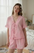 Blossom Tie Cotton Şortlu Takım
