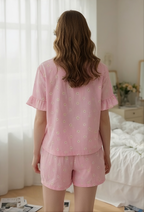 Blossom Tie Cotton Şortlu Takım