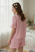 Blossom Tie Cotton Şortlu Takım